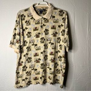 Vintage Big Dogs golf Graphic Roughed Up Golf Polo Size 2XL